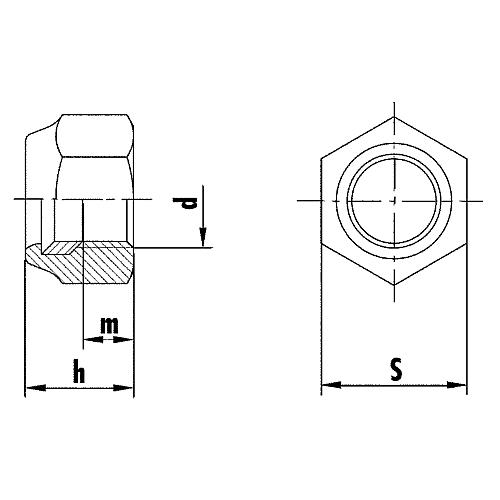 Sechskantsicherungsmuttern, Kleinverpackung Edelstahl A2 Piktogramm 1