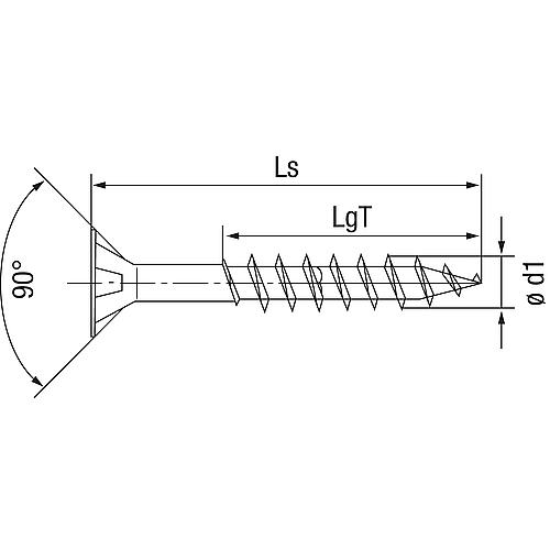 SPAX® Universalschraube, Gewinde-ø d1: 4,5 mm, Kopf-ø: 8,8 mm, Standardverpackung Standard 3