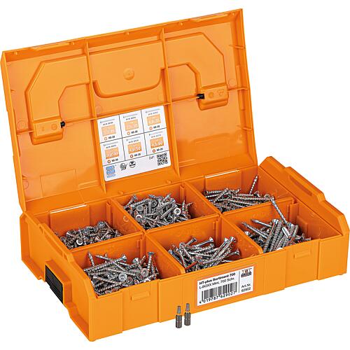 Screw assortment, countersunk head, Torx® in L-BOXX® Mini, fully and partially threaded, 700 pieces Standard 1