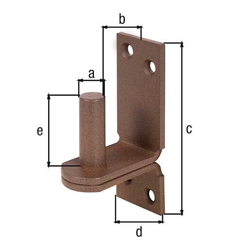 Block on plate DURAVIS® ⌀ 16 mm, DII hook, material: Steel, blue galvanised, surface: rust brown