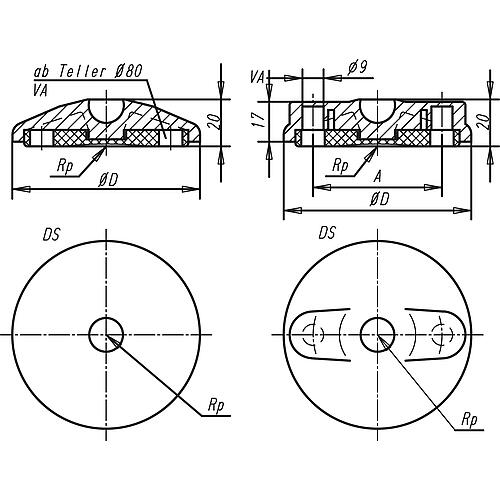 Plate for articulated feet, shape B made of plastic Piktogramm 1