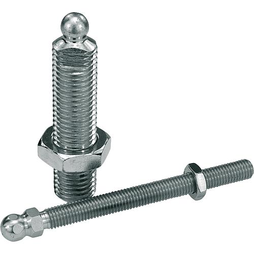 Threaded spindles for joint feet made of steel