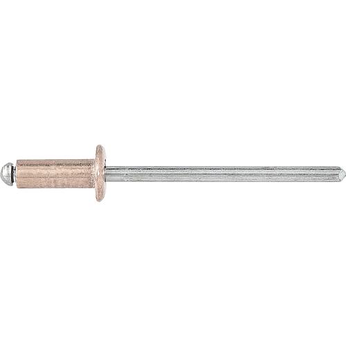 Copper/steel blind rivets, standard, flat head ø 4 mm Standard 1