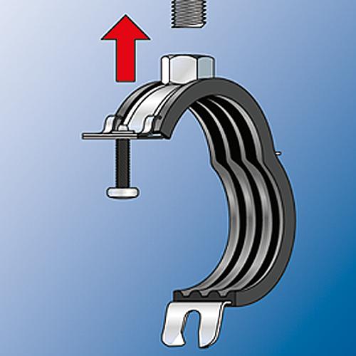 fischer pipe clamp FRS, stainless steel A2 M8/M10