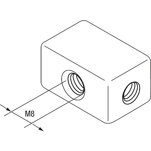 Cube de montage galvanisé M8 Standard 2