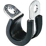 Pipe retaining clamps, galvanised steel