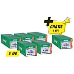 5 x vis à tête fraisée partiellement filetées + 1 x pack gratuit, 6,0 x 120 mm