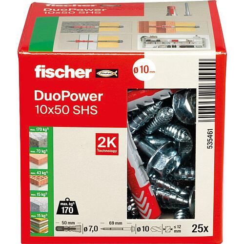 Dübel DUOPOWER 10x50 SHS Set mit Schraube VPE 25