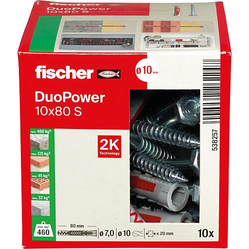 Dowel DUOPOWER, long 10x80 S Set with screw PU