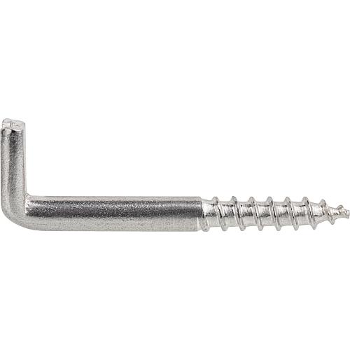 Slotted screw hook with wood thread, stainless steel A2