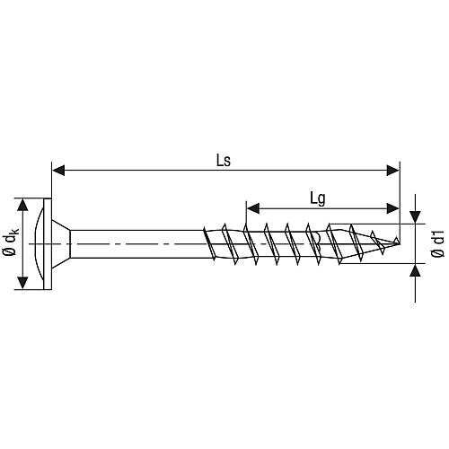 SPAX® Holzbauschraube, Gewinde-ø d1: 10,0 mm, Kopf-ø: 25,0 mm, Standardverpackung, 4CUT-Fräser