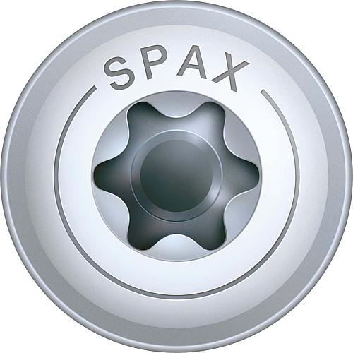 SPAX® wood screw, thread ø d1: 6.0 mm, head ø: 13.6 mm, standard packaging, 4CUT milling cutter