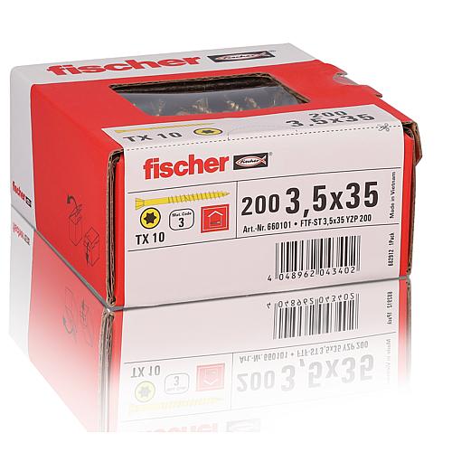 Fischer, floorboard screws, thread ø d1: 3.5 mm, head ø: 6.0 mm, Gvz