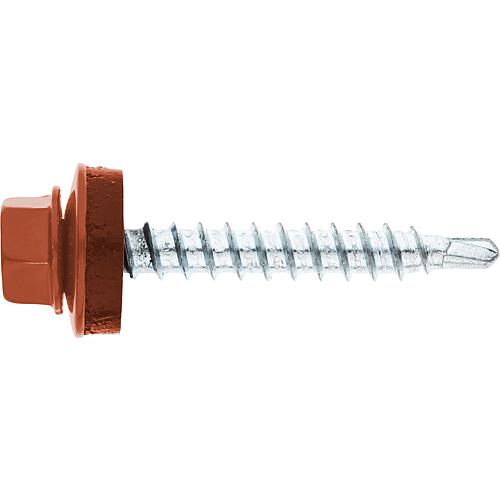 Facade screw MFI Twistec® Colorhead 4.8 X 35 RAL 8004 PU: 100 with socket wrench 451M8P