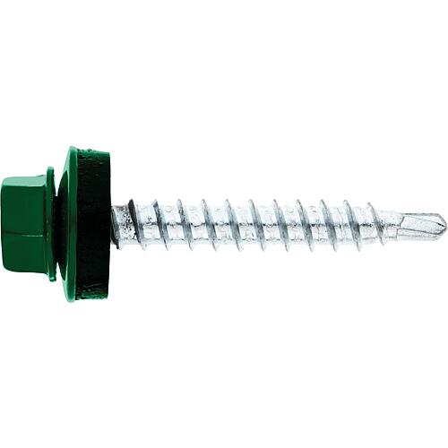 Facade screw MFI Twistec® Colorhead 4.8 X 60 RAL 6020 PU: 100 with socket wrench 451M8P