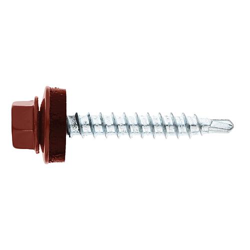 Facade screw MFI Twistec® Colorhead 4.8 X 60 RAL 8012 PU: 100 with socket wrench 451M8P