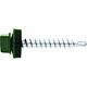Facade screw MFI Twistec® Colorhead 4.8 X 35 RAL 6005 PU: 100 with socket wrench 451M8P