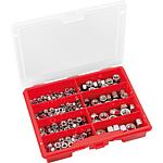 Assortment case hexagonal nuts DIN 934 stainless steel A2, 366 pieces