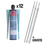 Verbundmörtel-Set MKT + 3x GRATIS Hammerbohrer X-CUT PRO, 15-teilig