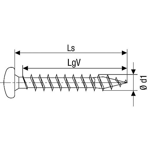 SPAX® universal screw, thread ø d1: 4.0 mm, head ø: 8.0 mm, standard packaging Standard 3