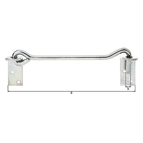 Storm hook with counter plate for screwing on,200 mm, ø 8 mm, sendzimir-galvanised