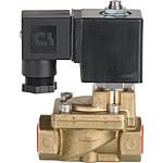 Servo controlled brass solenoid valves 2/2, normally open, 230 volts DC