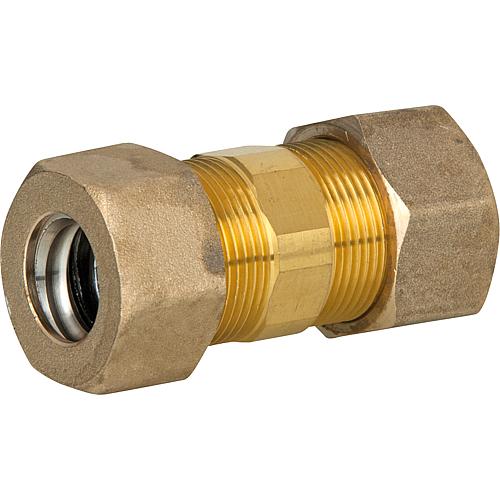Screw connection for spiral tube DN25 x DN25 coupling,brass, with Graphite high-temperature seal