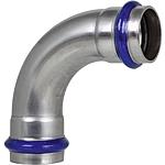 Stainless-steel press fittings, V-contour, elbow 90° (i x i)