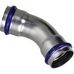 Stainless-steel press fittings, V-contour, elbow 45° (i x i)