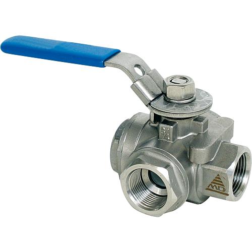 Three-way ball valve made of stainless steel