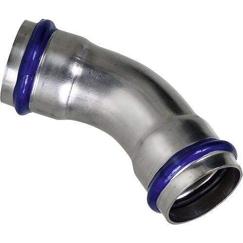 Stainless-steel press fittings, V-contour, elbow 45° (i x i) Standard 1