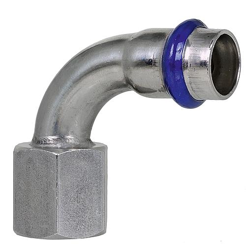 Stainless-steel press fittings, V-profile, junction elbow 90° (i/IT)