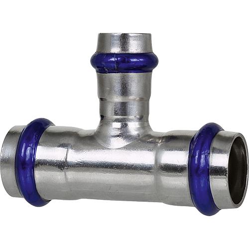 Stainless-steel press fittings, V-contour, T-piece reduced